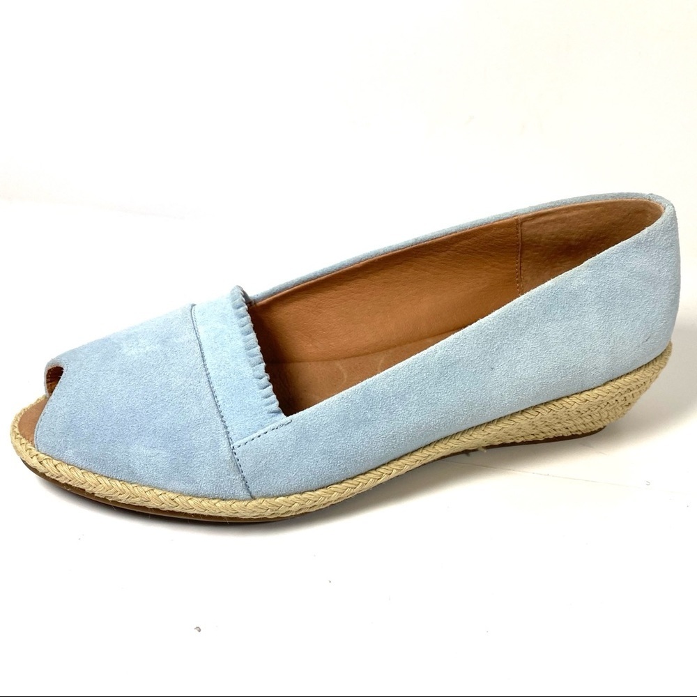 Gentle Souls Lissa Wedge Espadrilles Blue Size 8.5